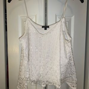 White Lace Crop Tank